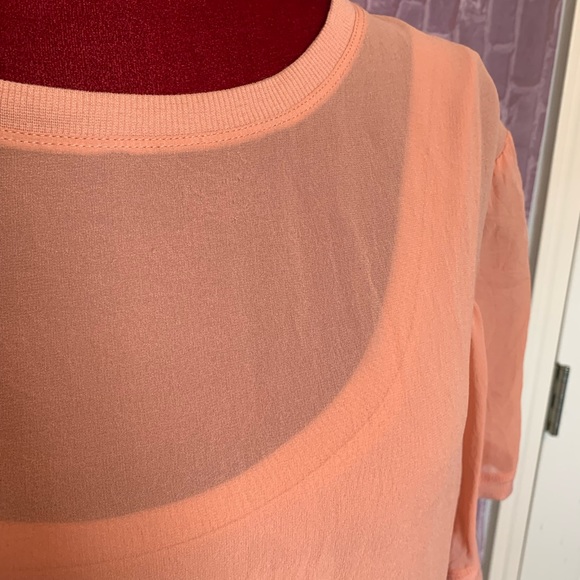 Blush Peach “Aja” Silk Chiffon Overlay/Tank Top Combo - Picture 2 of 11